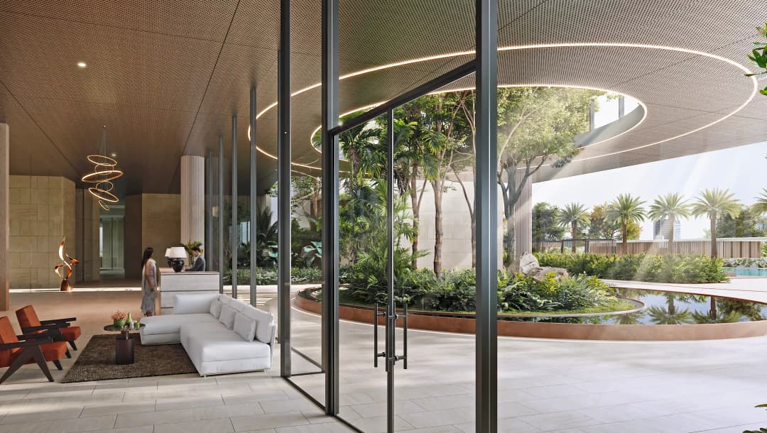 Grand Triple Height Entrance Lobby